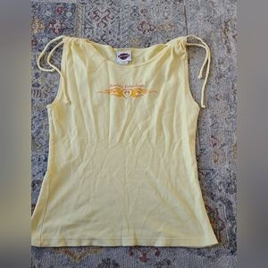 Yellow Harley davidson walkers woman's tank top